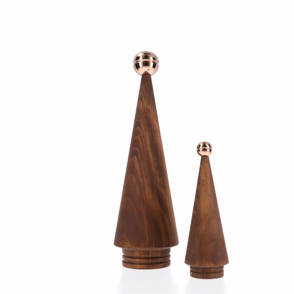 Wooden Christmas Tree Set of Two JUNIPER – Bronze Headed Cedar Forest