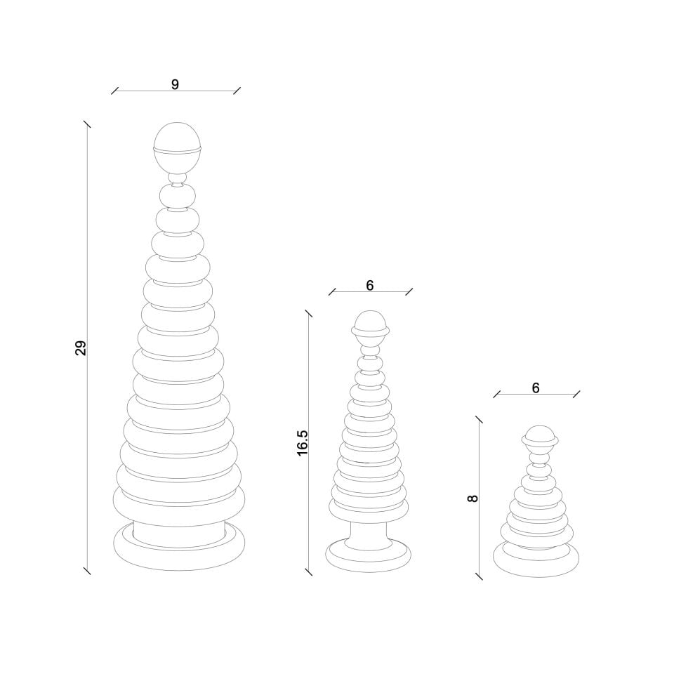 Wooden Christmas Tree Set CEDAR – Cedar Dark