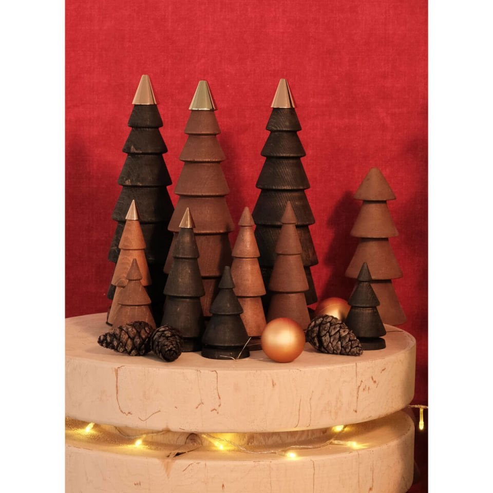 Wooden Christmas Tree Set CEDAR – Cedar Dark