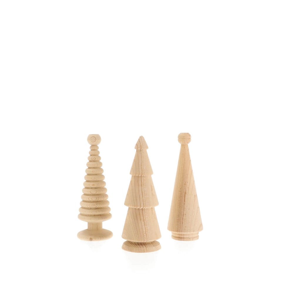 Wooden Christmas Tree Set – Cedar, Medium Raw
