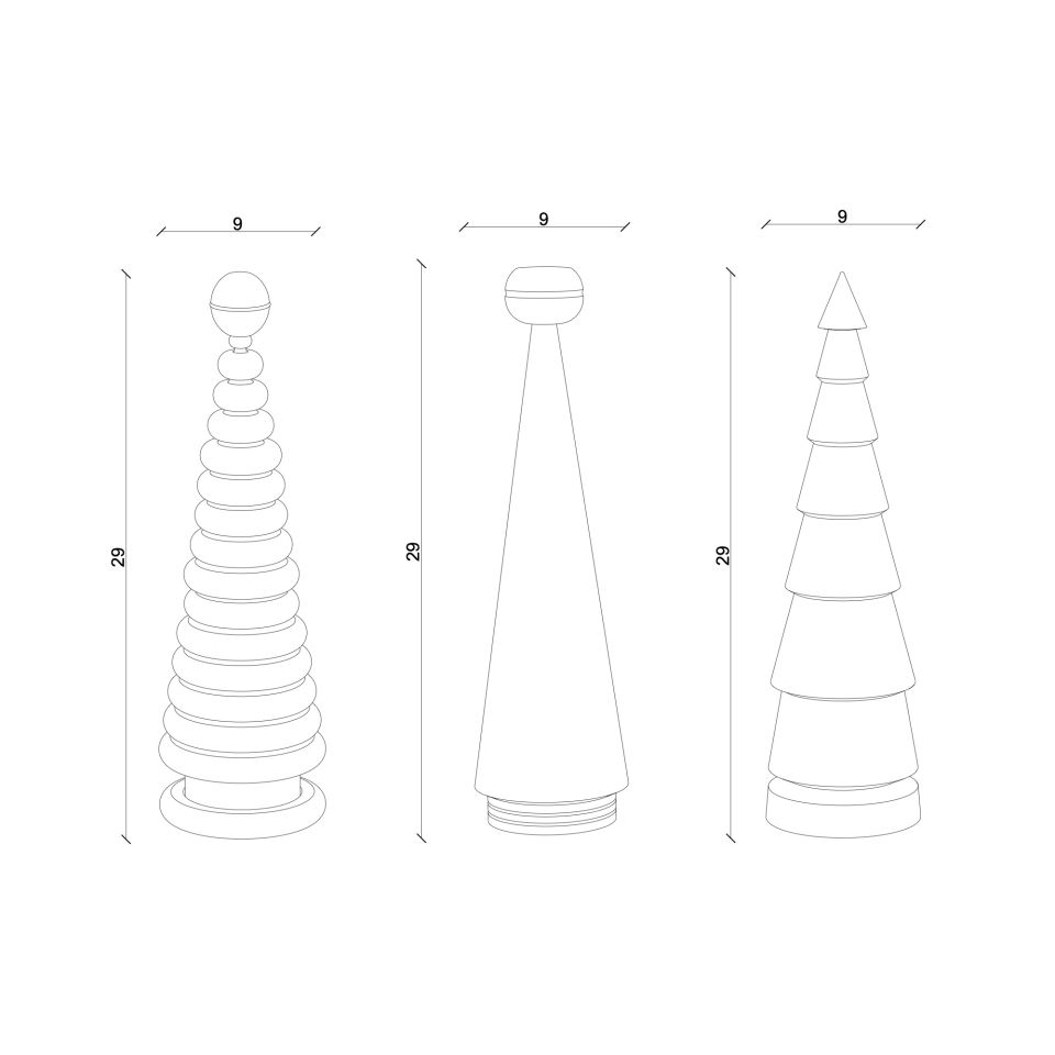 Wooden Christmas Tree Set – Cedar, Large Forest