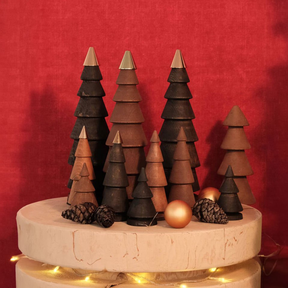 Wooden Christmas Tree Set – Cedar, Large Forest