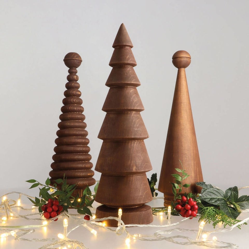 Wooden Christmas Tree Set – Cedar, Large Forest
