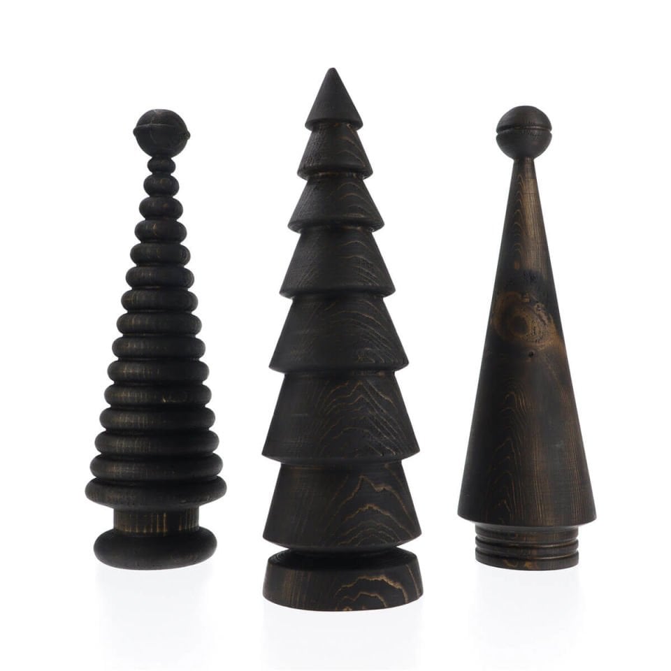 Wooden Christmas Tree Set – Cedar, Large Dark