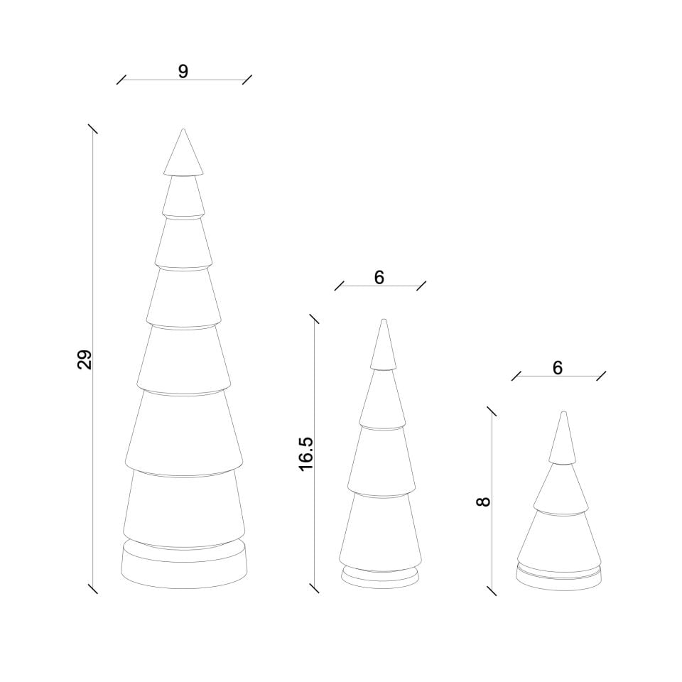 Wooden Christmas Tree Set FIR – Cedar Dark