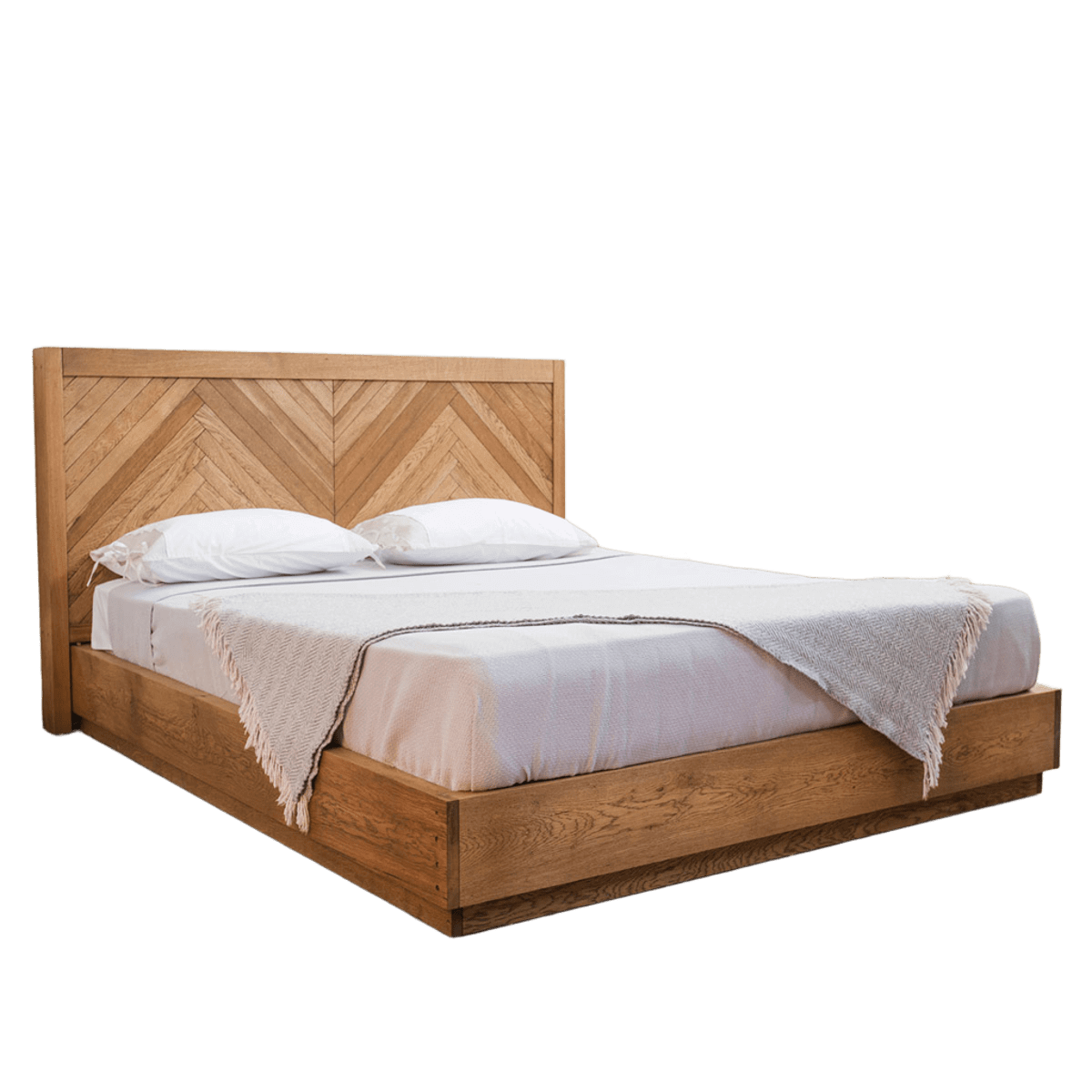 Ahşap Yatak – HERRINGBONE Serisi Raw