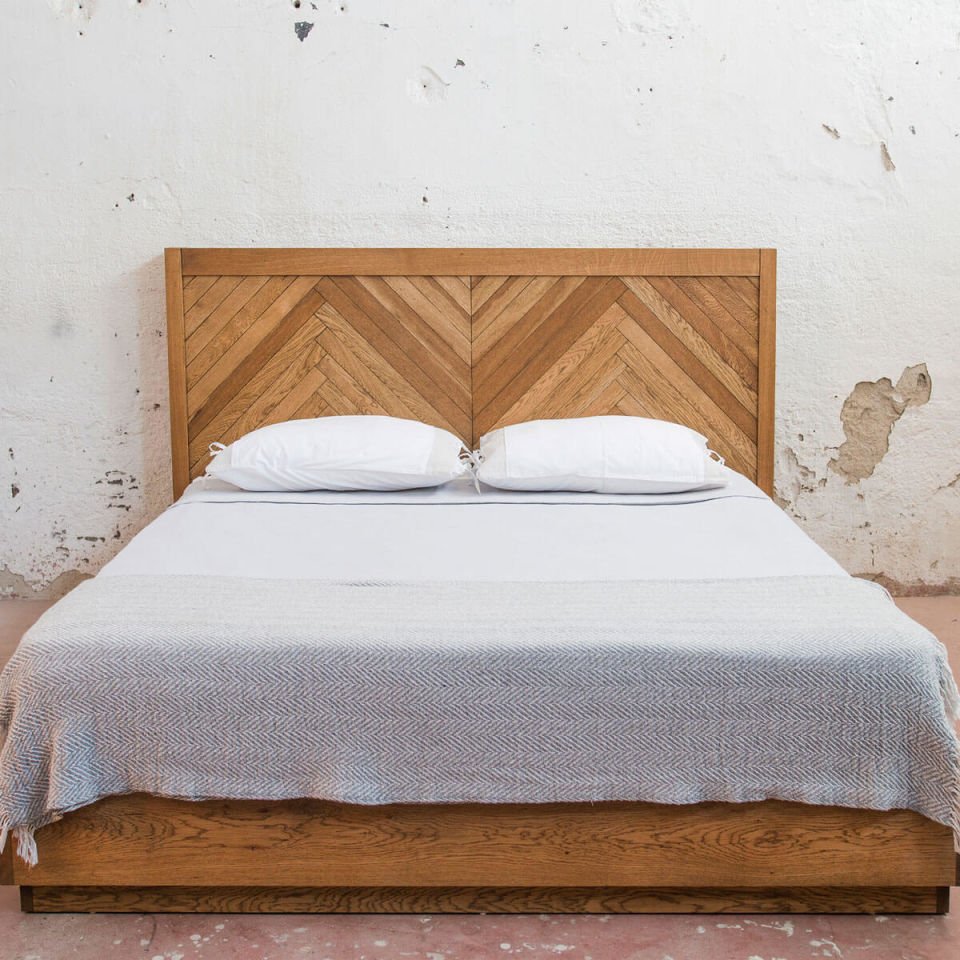 Ahşap Yatak – HERRINGBONE Serisi Raw