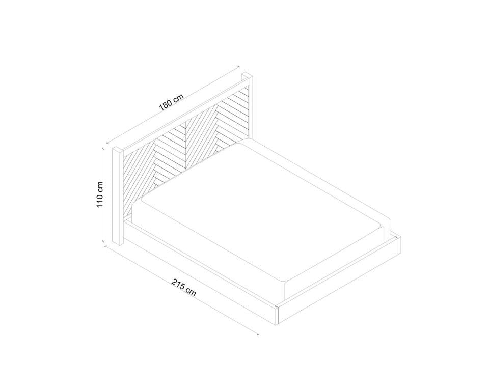 Ahşap Yatak – HERRINGBONE Serisi Raw