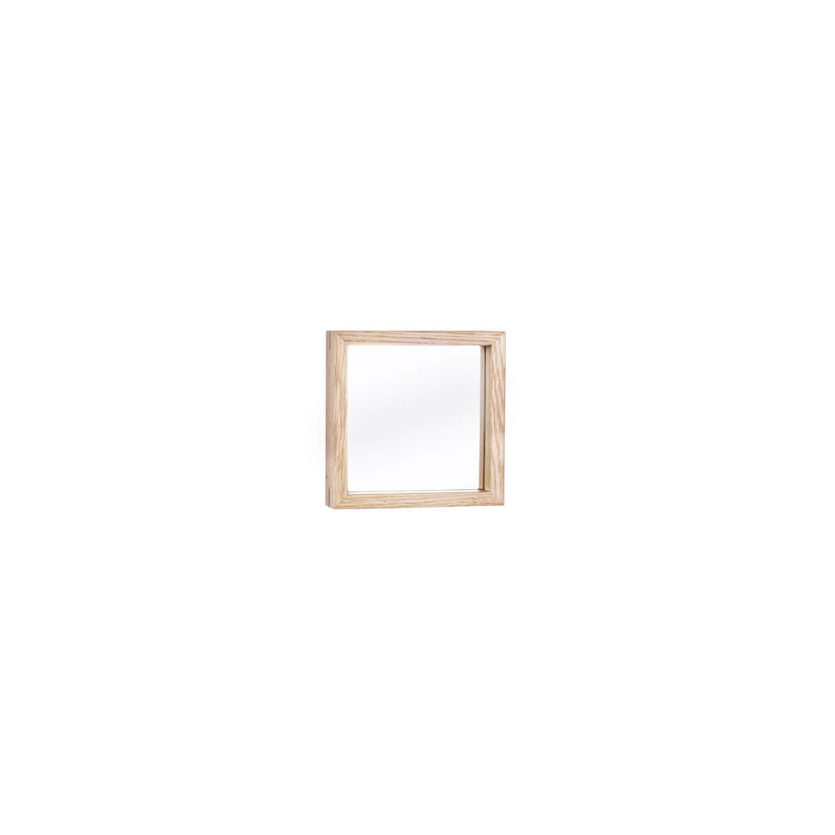 Wooden Framed Mirror, Small Square – EDGE Series Raw