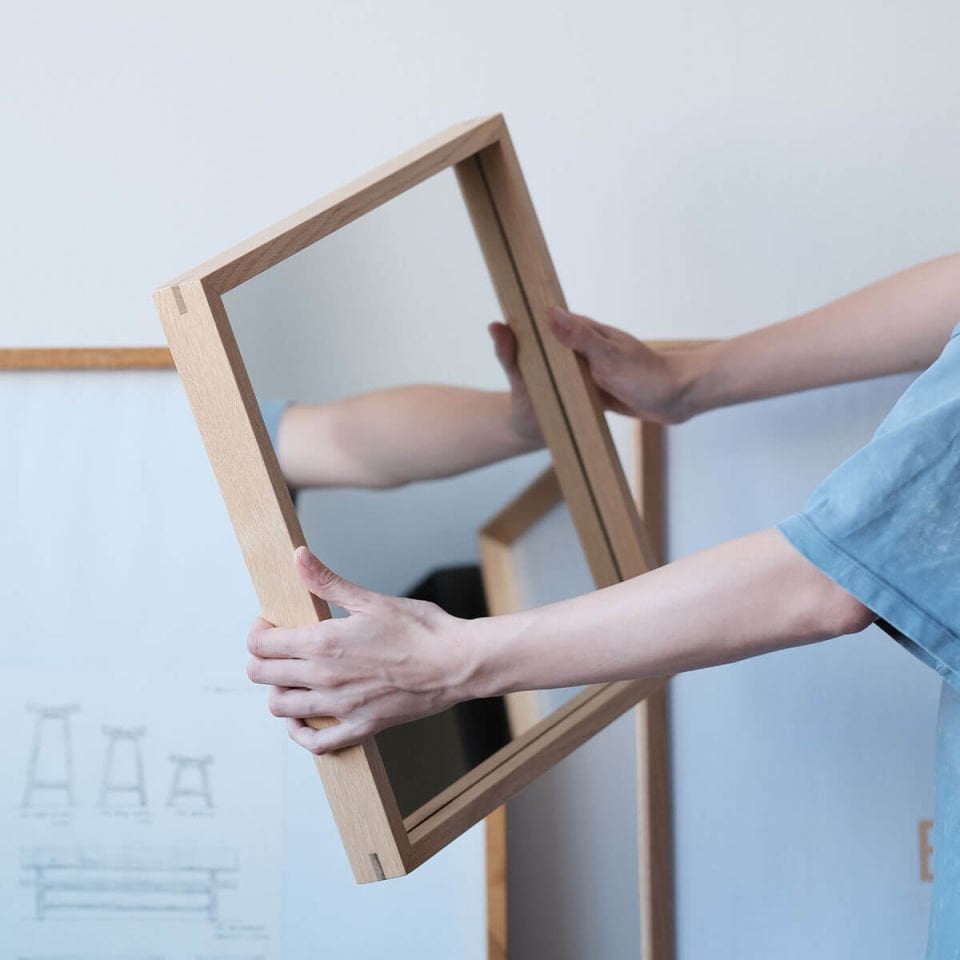 Ahşap Ayna - EDGE Serisi, Kare Raw