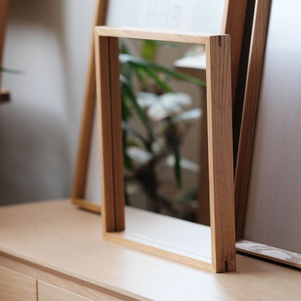 Ahşap Ayna - EDGE Serisi, Kare Raw