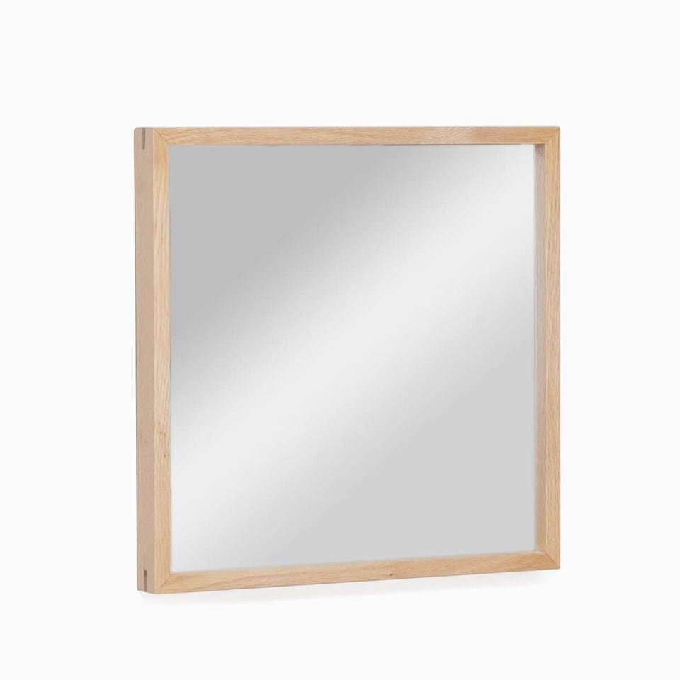 Wooden Framed Mirror, 40x40 Square – EDGE Series Raw