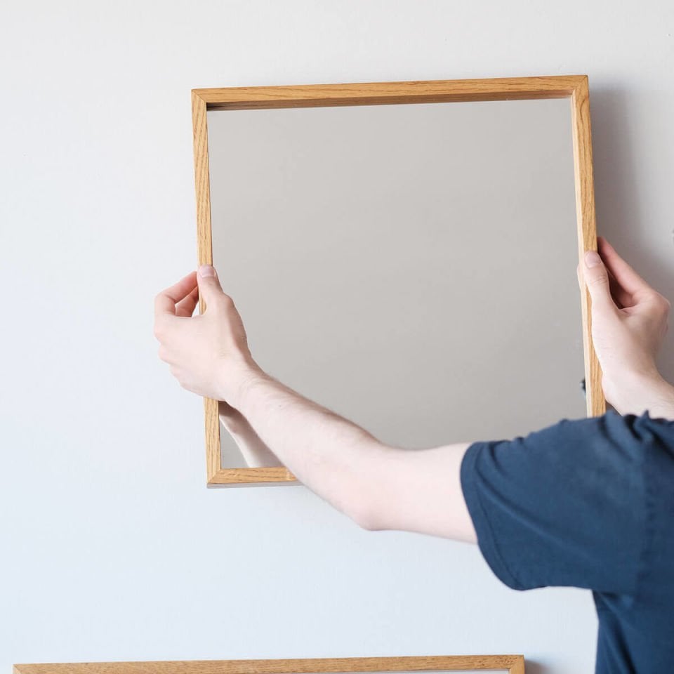 Ahşap Ayna - EDGE Serisi, Kare Honey