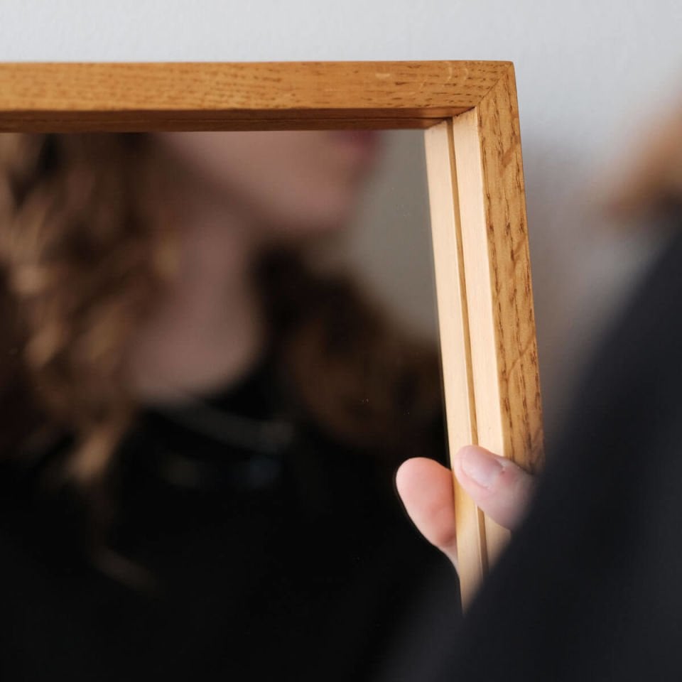 Ahşap Ayna - EDGE Serisi, Kare Honey