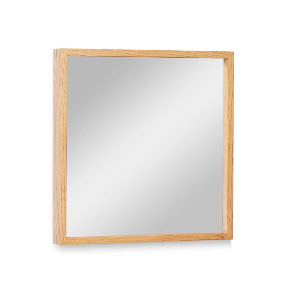 Wooden Framed Mirror, 40x40 Square – EDGE Series Honey