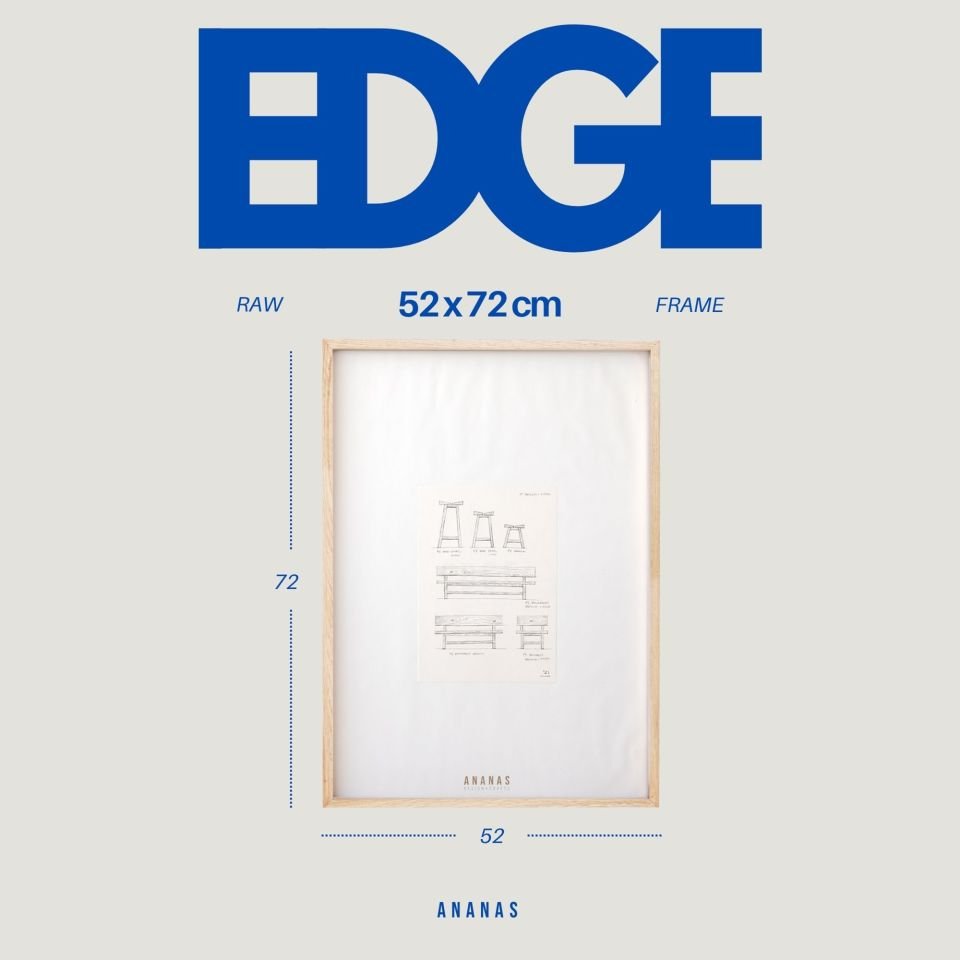 Ahşap Çerçeve - EDGE Serisi 52x72 cm Raw