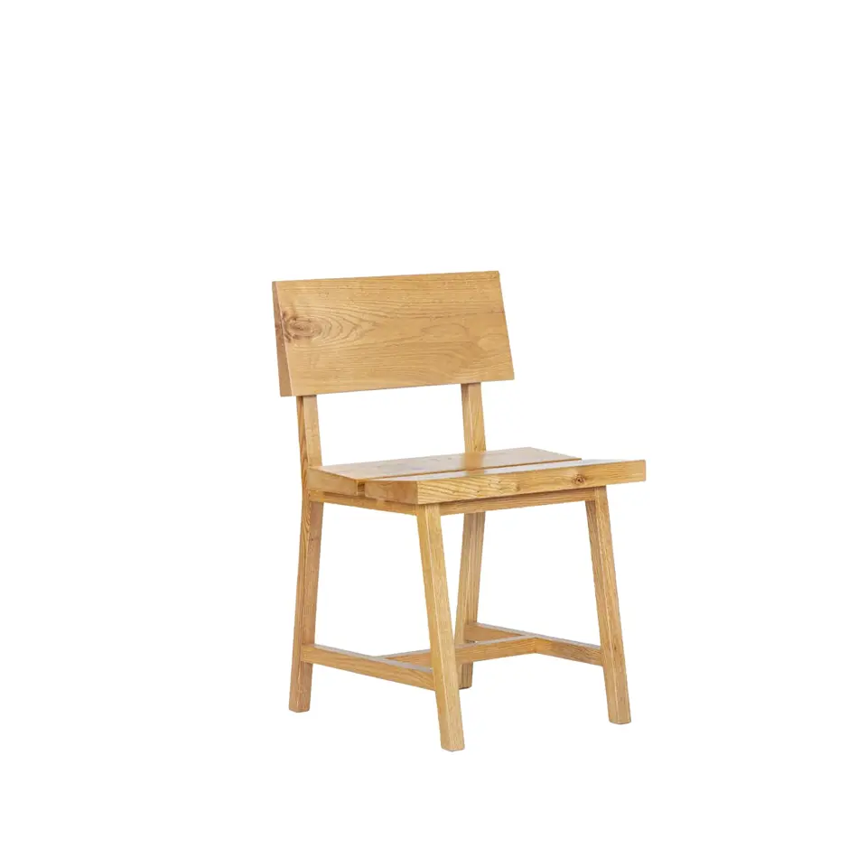 Solid Oak Chair with Backrest – PI Series Honey