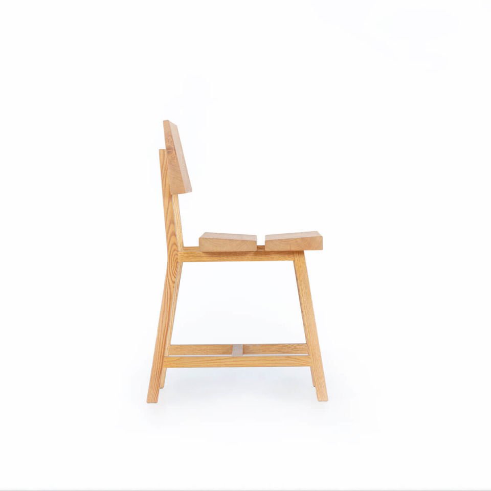Solid Oak Chair with Backrest – PI Series Honey
