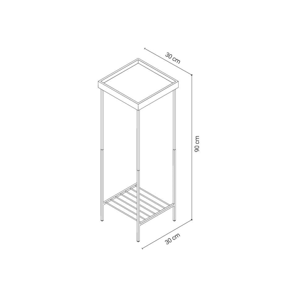 Masif Ahşap Uzun Yan Sehpa – EDGE Serisi, Renkli Metal Ayaklı