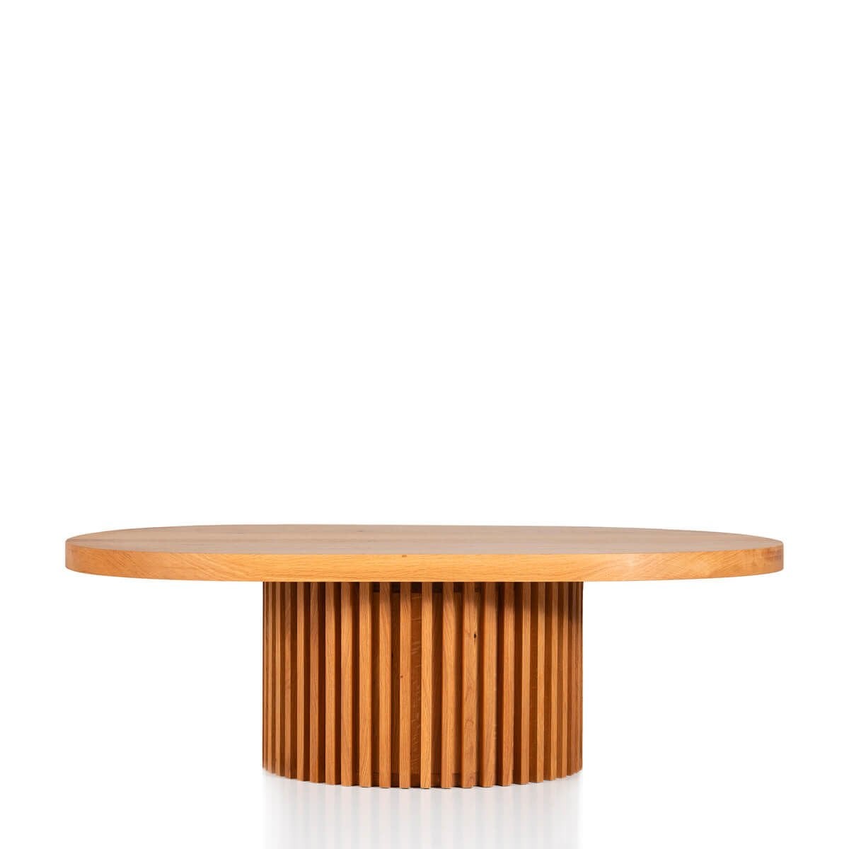 Solid Wood Oval Coffee Table – DOCIA Series Honey