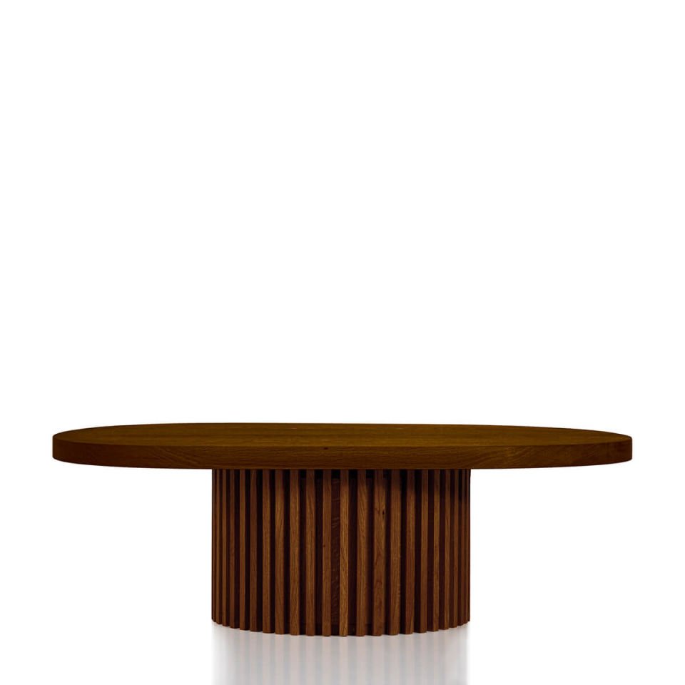 Masif Ahşap Oval Orta Sehpa – DOCIA Serisi Forest