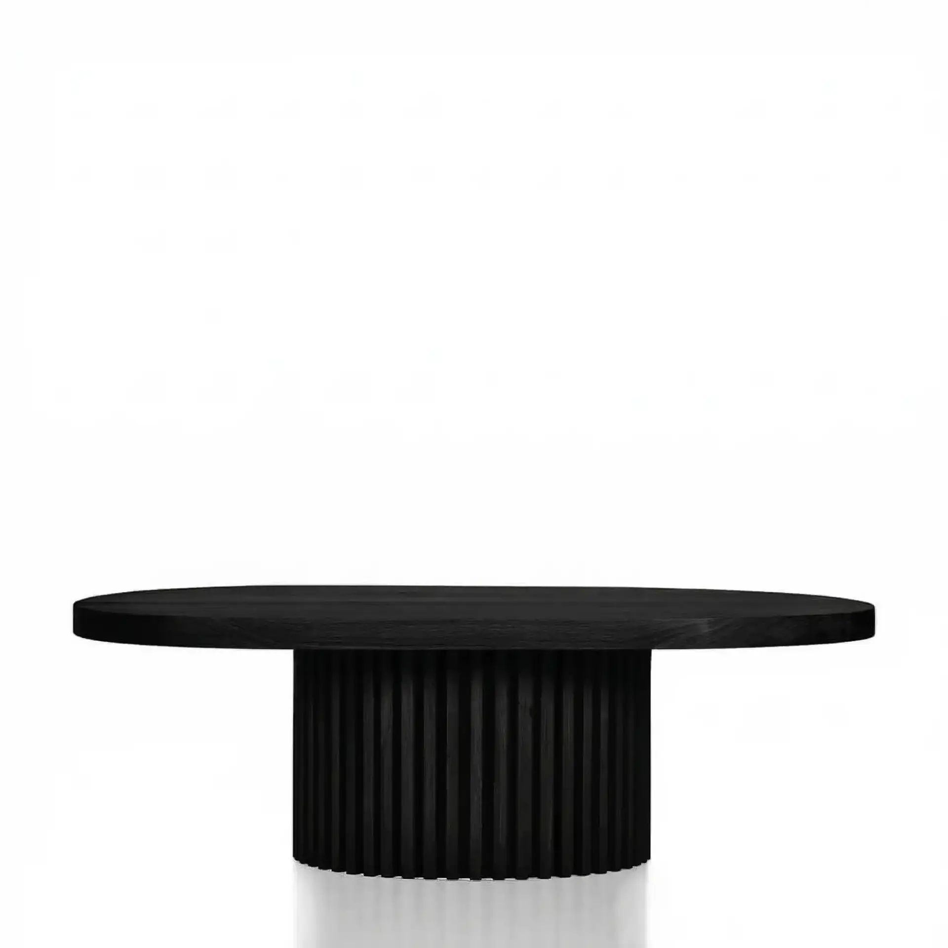 Masif Ahşap Oval Orta Sehpa – DOCIA Serisi Black