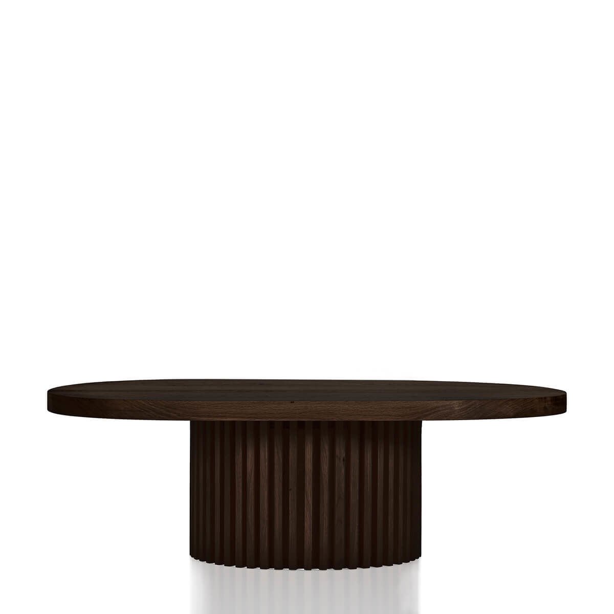 Masif Ahşap Oval Orta Sehpa – DOCIA Serisi Dark