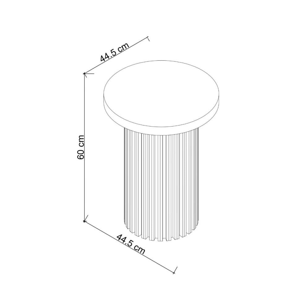 Masif Ahşap Yuvarlak Sehpa - DOCIA Serisi, Uzun Raw