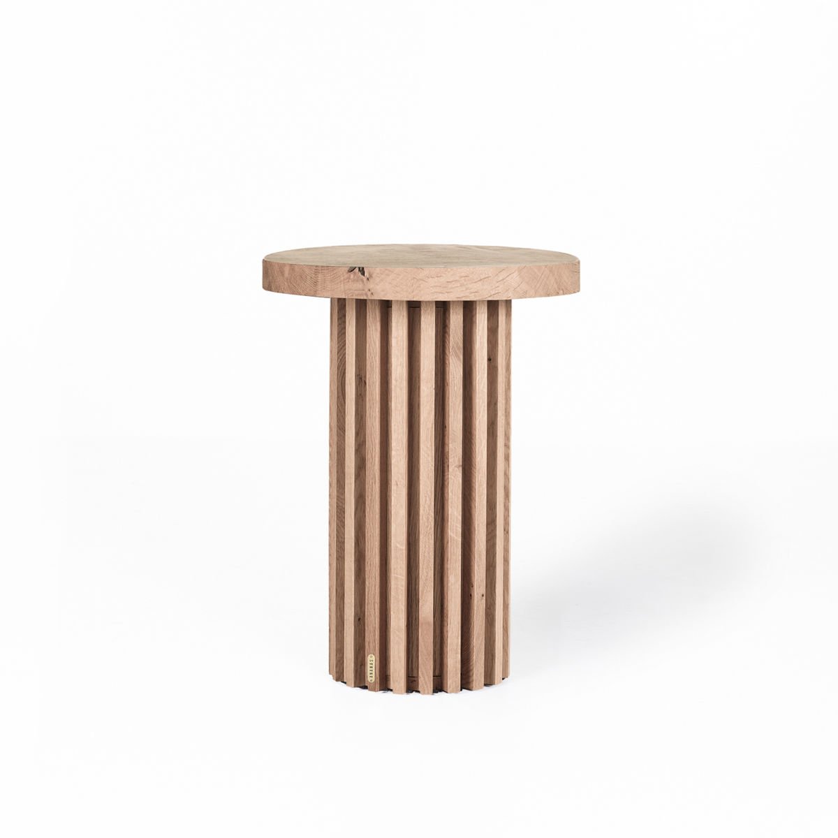 Solid Wood Round Side/Center Table – DOCIA Series Raw