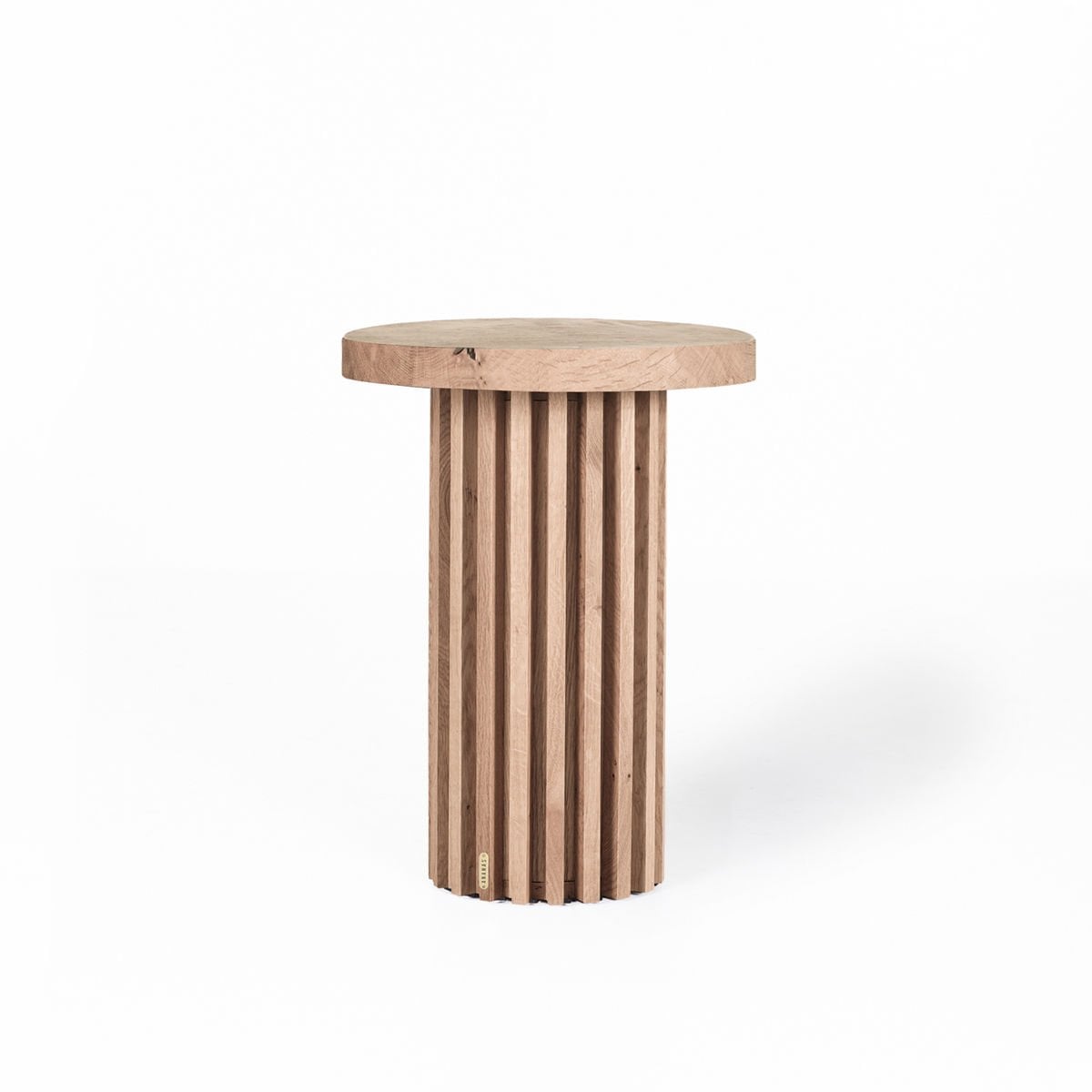 Solid Wood Round Side/Center Table – DOCIA Series Raw