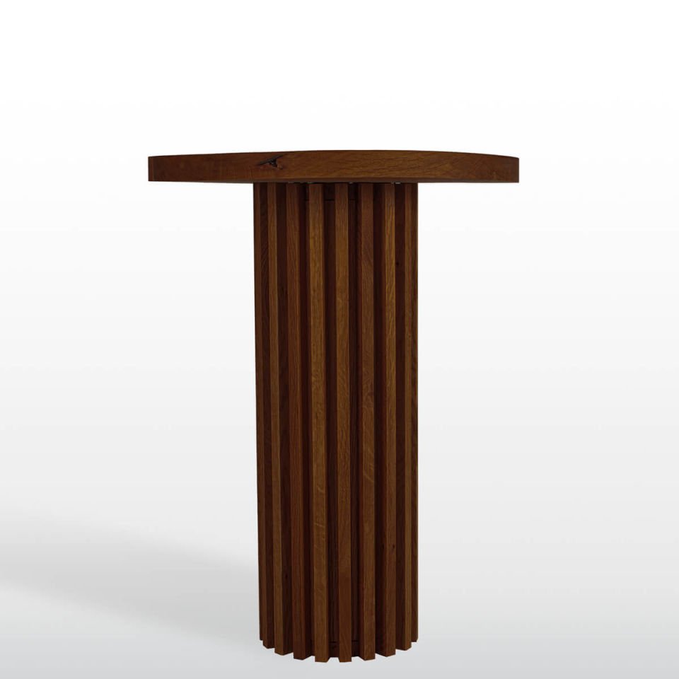 Masif Ahşap Yuvarlak Sehpa - DOCIA Serisi, Uzun Forest