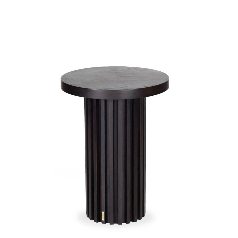 Solid Wood Round Side/Center Table – DOCIA Series Dark