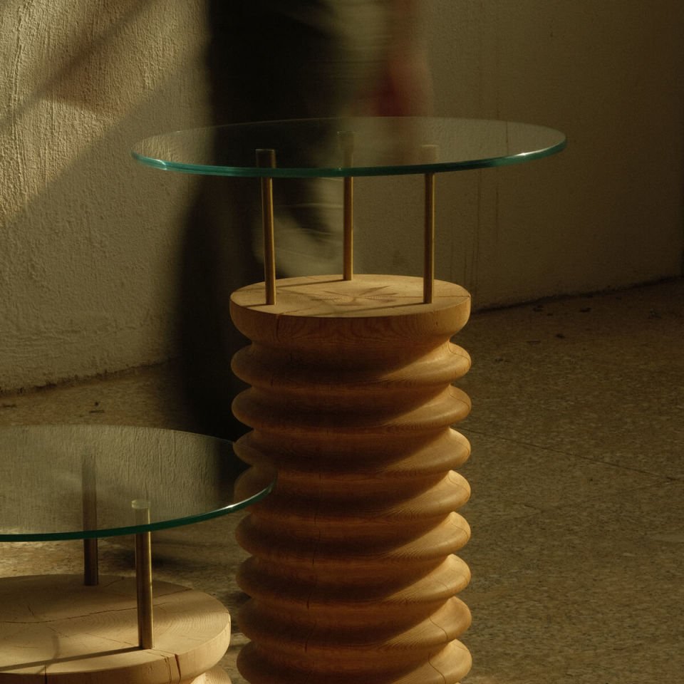 Yuvarlak Cam, Sedir Yan/Orta Sehpa – SOFRA Serisi Raw