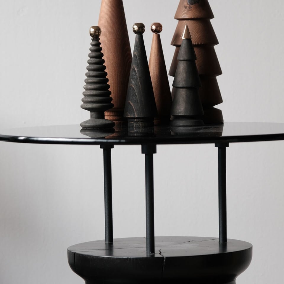 Yuvarlak Cam, Sedir Yan/Orta Sehpa – SOFRA Serisi Dark