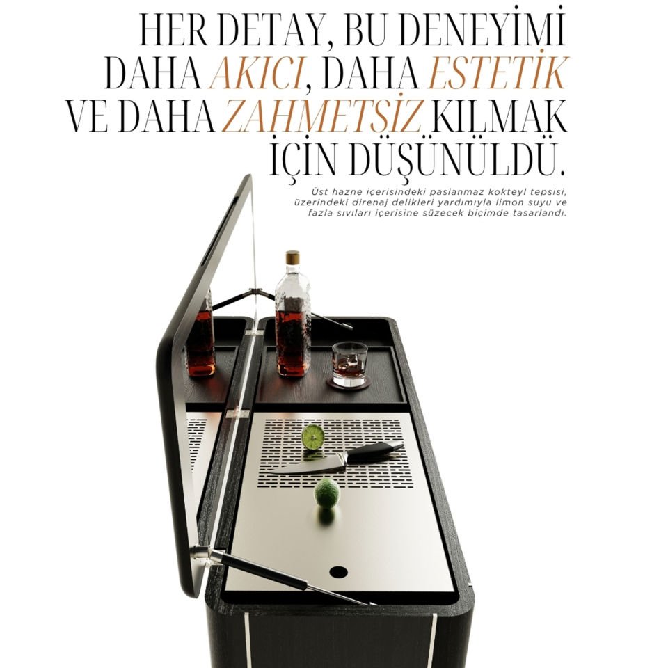 Solid Wood Horizontal Drink / Cocktail Cabinet with Mirrored Doors - Casablanca Showcase Series