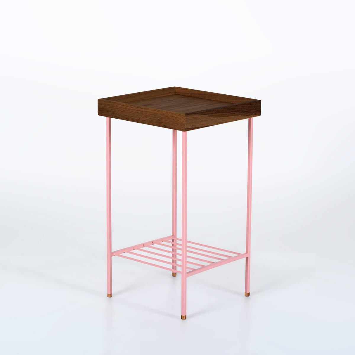 Ahşap Yan Sehpa– EDGE Serisi, Orta Boy Forest - PEMBE