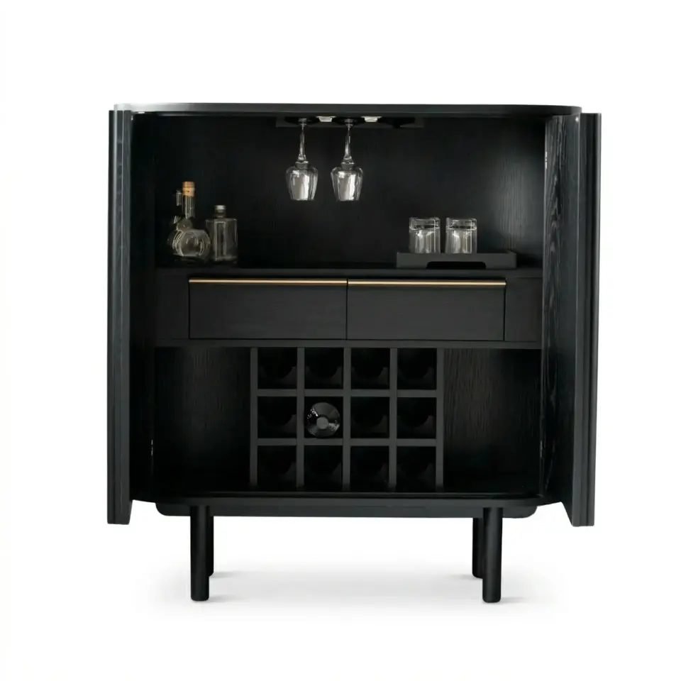 Ahşap İçki Dolabı – DOCIA MAHZEN Serisi Black