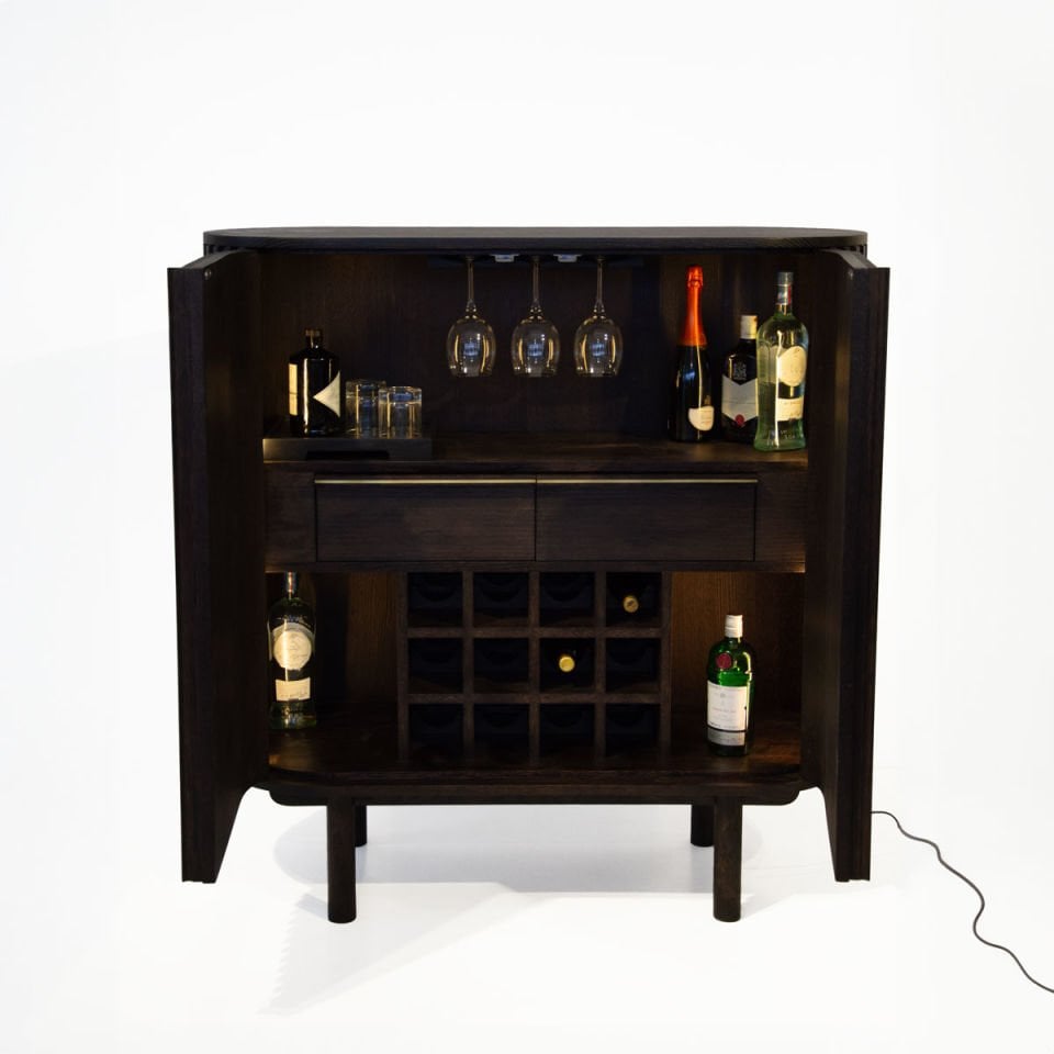 Ahşap İçki Dolabı – DOCIA MAHZEN Serisi Dark