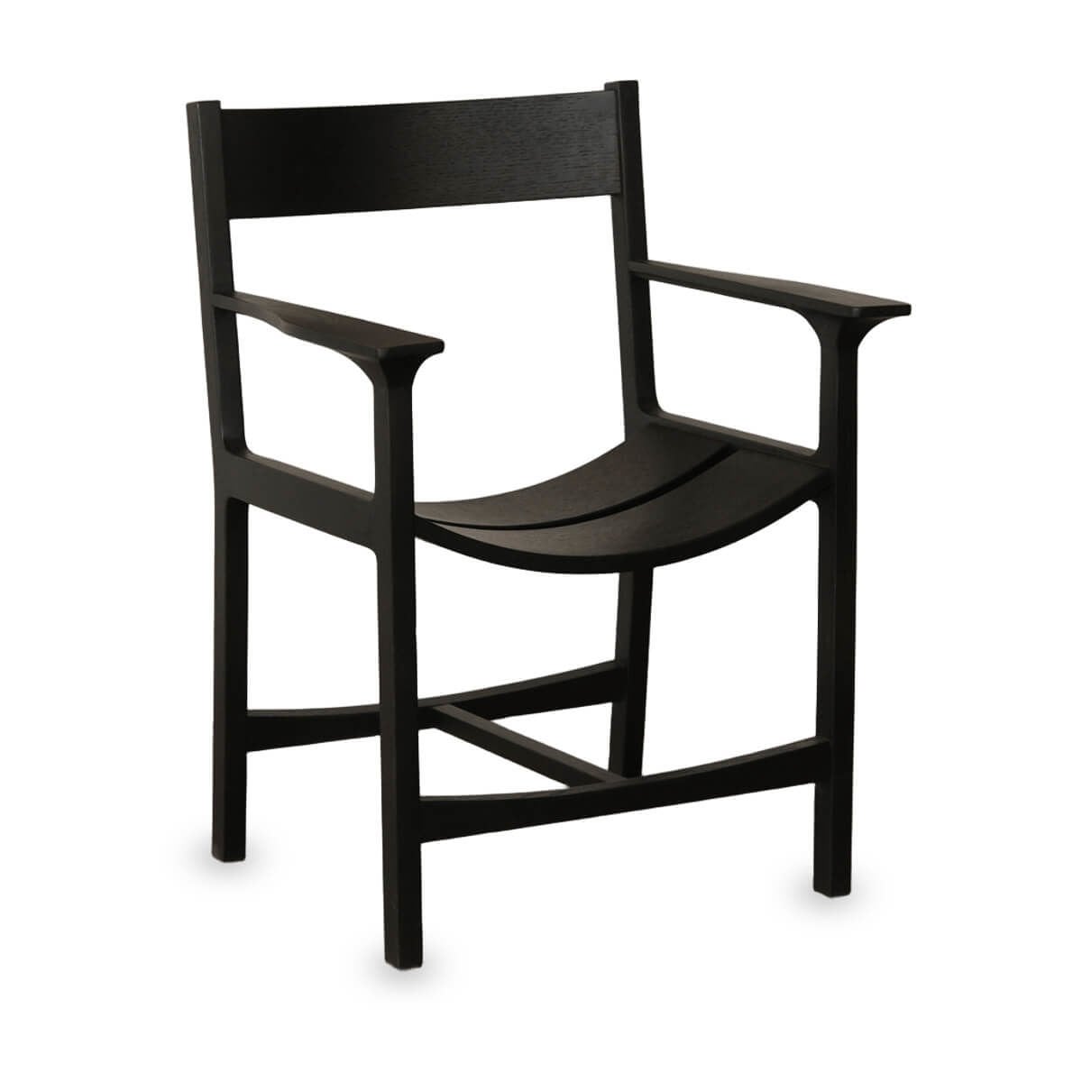 Masif Ahşap Kolçaklı Sandalye - BENT Serisi Black