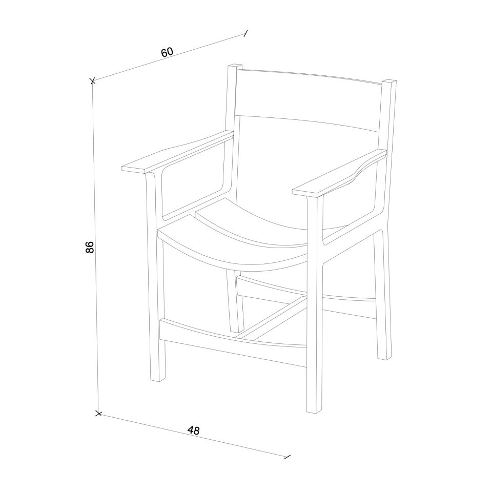 Masif Ahşap Sandalye 1 - BENT Serisi Dark
