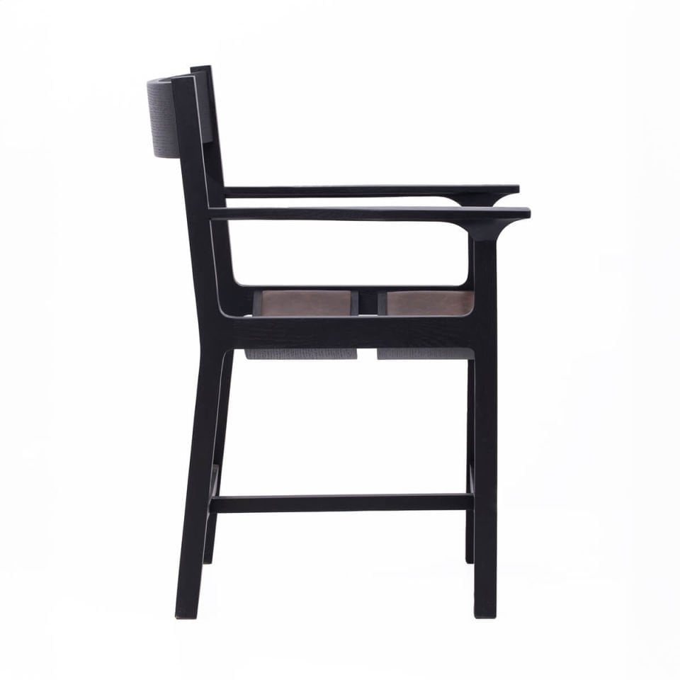 Ahşap Sandalye 1 - BENT Serisi, Döşemeli Dark