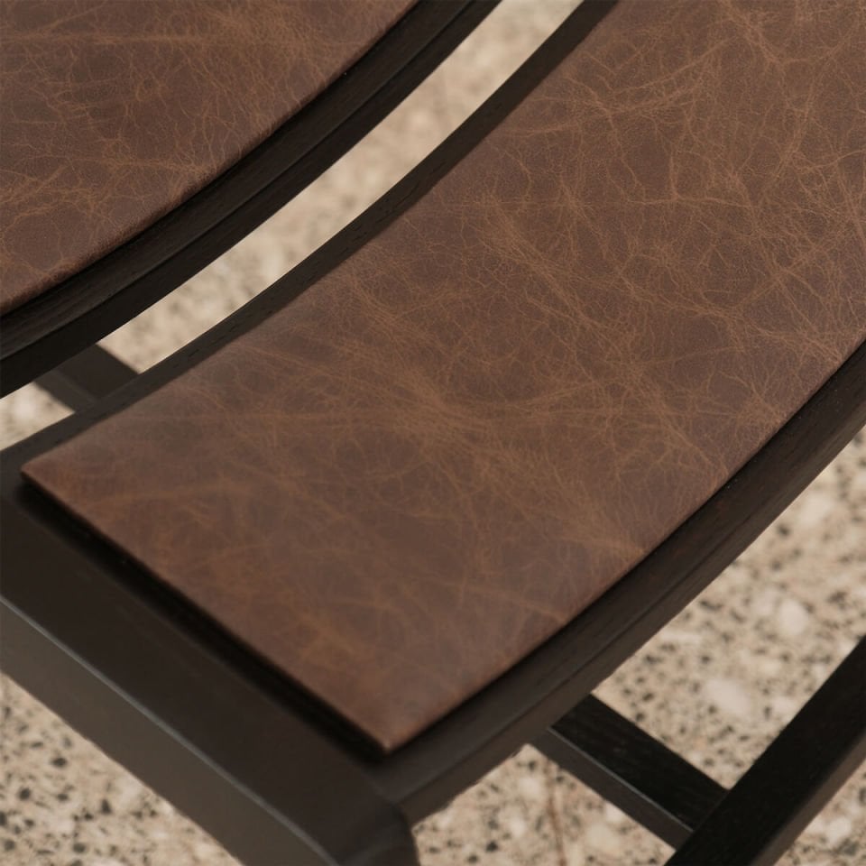 Masif Ahşap Sandalye - BENT Serisi, Döşemeli Black