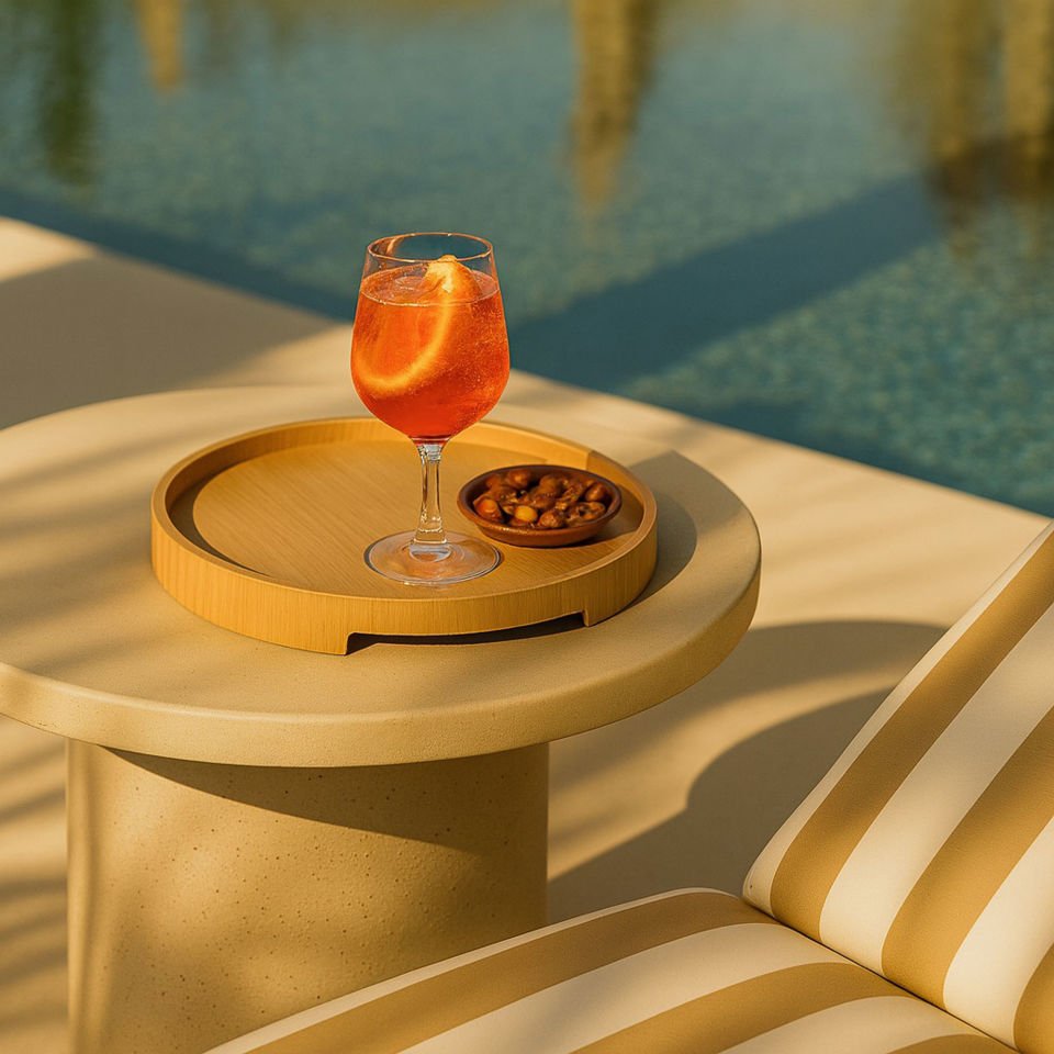 Masif Meşe Yuvarlak Sunum Tepsisi – EDGE Serisi