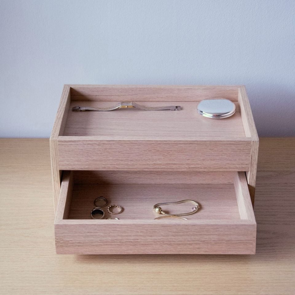 PARAMARIBO Organizer / Jewelry Box, Oak Raw