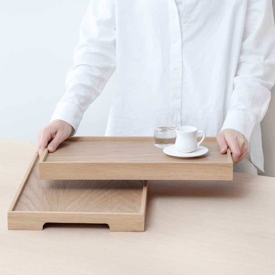 Masif Meşe Sunum Tepsi Seti  – EDGE Serisi Raw