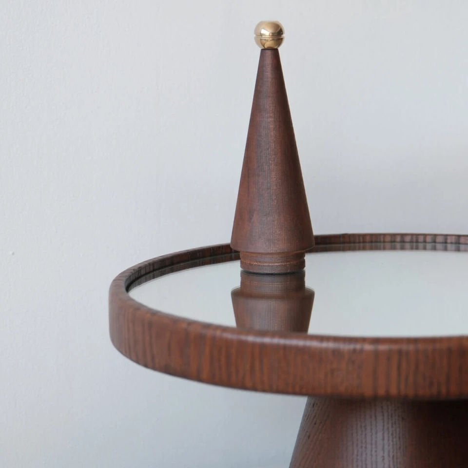 Round, Rotating Wooden Serving Tray