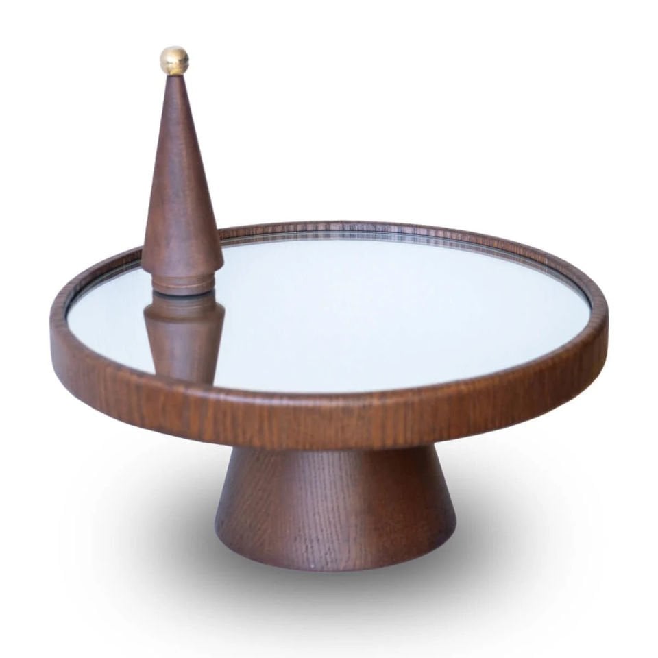 Round, Rotating Wooden Serving Tray