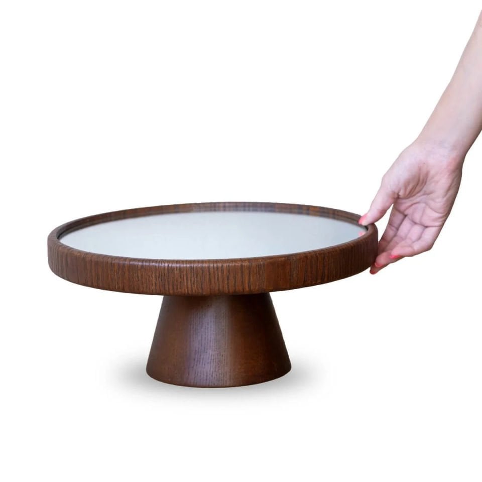 Round, Rotating Wooden Serving Tray