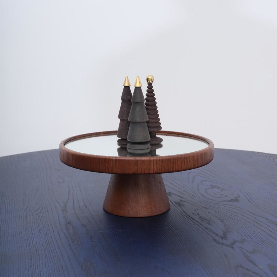 Round, Rotating Wooden Serving Tray