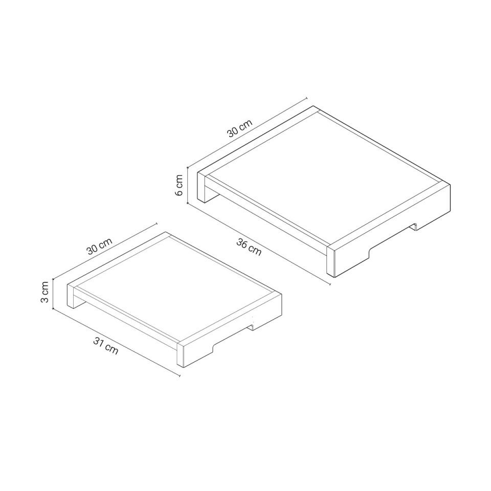 Marble Wooden Serving Tray Set – EDGE Series